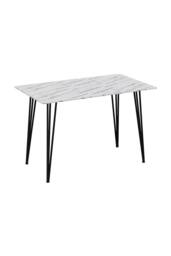 Living and Home Modern Dining Table with MDF Tabletop & Metal Legs in White - thumbnail 9
