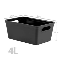 simpa 4L Plastic Studio Organiser Trays with Handles - Set of 6 in Black - thumbnail 4