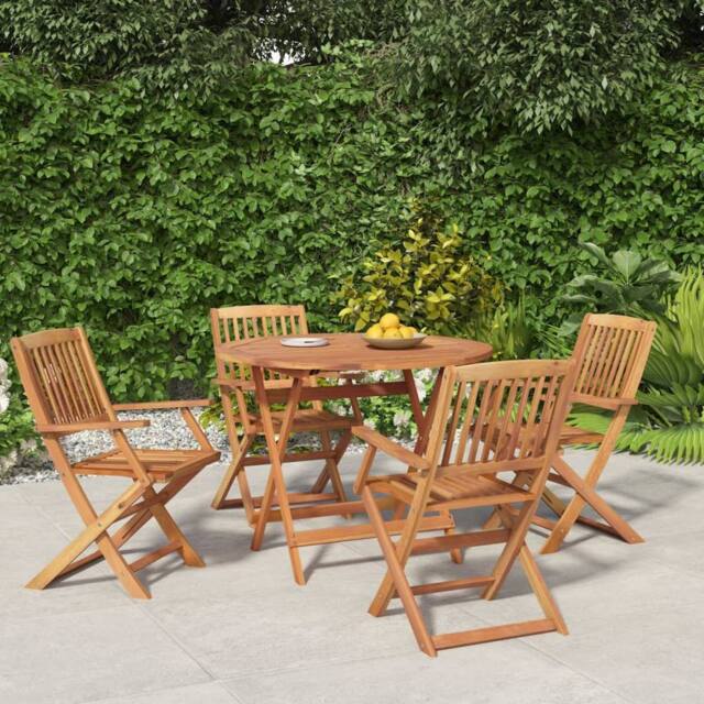 Berkfield Home 5 Piece Garden Dining Set Solid Wood Acacia in Brown - image 1