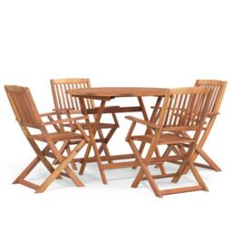 Berkfield Home 5 Piece Garden Dining Set Solid Wood Acacia in Brown - thumbnail 2