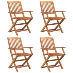 Berkfield Home 5 Piece Garden Dining Set Solid Wood Acacia in Brown - thumbnail 4