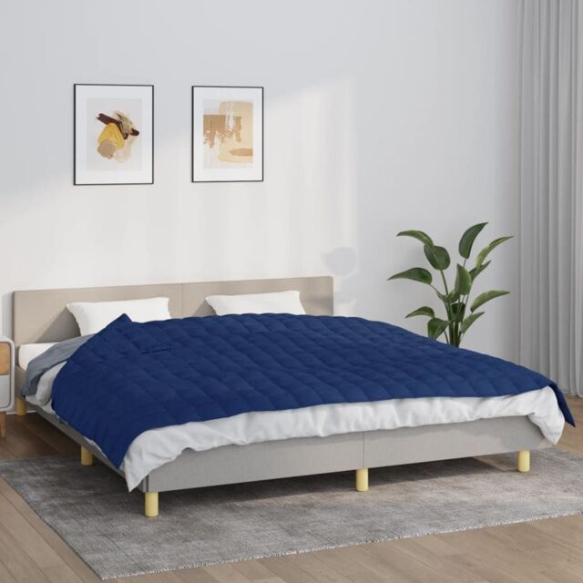 Berkfield Home Weighted Blanket Blue 155x220 cm 7 kg Fabric - image 1