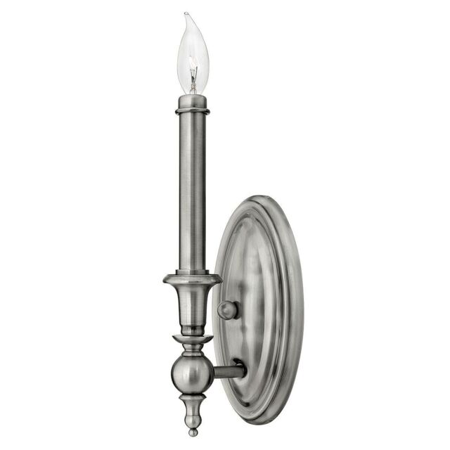 Loops Wall Light Tall Candle Sleeve Finials & Ball Shape Antique Nickel LED E14 60W in Metallics