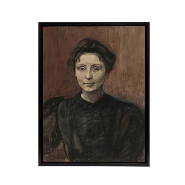 "Artery8 Magnus Enckell Portrait of Madeleine Jouvray Framed Canvas Art Print in Brown - Size: W12"" x H16""" - image 1