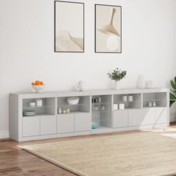 Berkfield Home Sideboard with LED Lights White 283x37x67 cm - Size: 283 x 37 x 67 cm - thumbnail 3