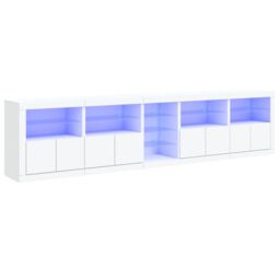 Berkfield Home Sideboard with LED Lights White 283x37x67 cm - Size: 283 x 37 x 67 cm - thumbnail 1