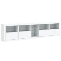 Berkfield Home Sideboard with LED Lights White 283x37x67 cm - Size: 283 x 37 x 67 cm - thumbnail 6