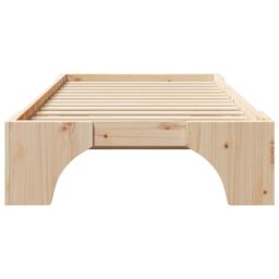 Berkfield Home Bed Frame Natural Pine wood 90 x 190 cm Minimalist Bed Frame in Brown - thumbnail 6
