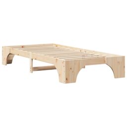 Berkfield Home Bed Frame Natural Pine wood 90 x 190 cm Minimalist Bed Frame in Brown - thumbnail 8