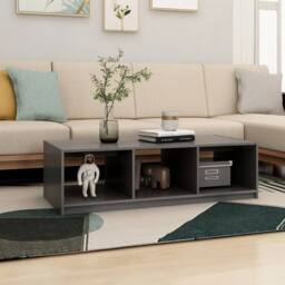 Berkfield Home Modern Coffee Table Grey 110x50x34 cm Solid Pinewood - Size: 110 x 50 x 34 cm - thumbnail 1