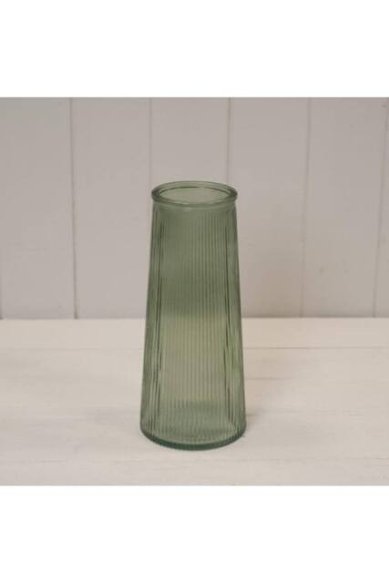 KDMD Vintage Green Tall Ribbed Vase - image 1