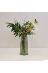 KDMD Vintage Green Tall Ribbed Vase - thumbnail 2