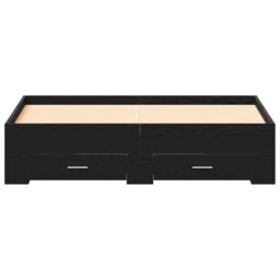 Berkfield Home Bed Frame with Drawers Black oak Engineered wood 140 x 190 cm - thumbnail 6