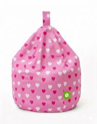 Bean Lazy Women's Cotton Pink Hearts Bean Bag Large Size - thumbnail 2