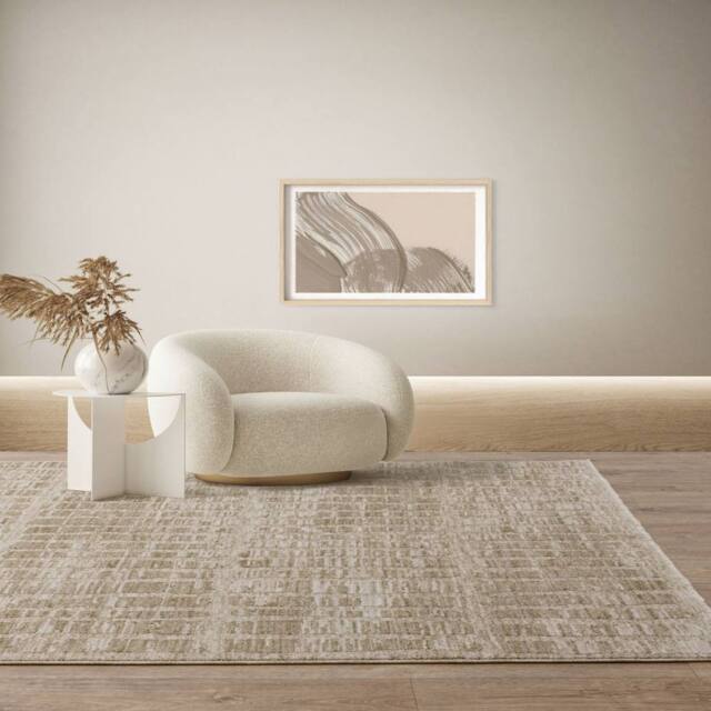 The Rug Shop UK Modern Abstract Polyester Cotton Backing Natural Area Rug - Size: 240 cm x 320 cm - image 1