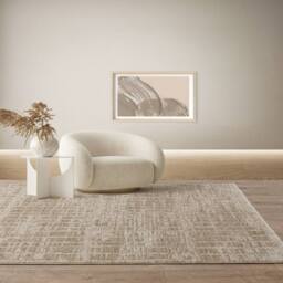 The Rug Shop UK Modern Abstract Polyester Cotton Backing Natural Area Rug - Size: 240 cm x 320 cm