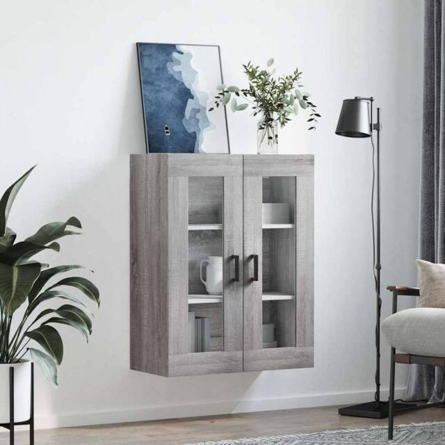 Berkfield Home Wall Mounted Cabinet Grey Sonoma 69.5x34x90 cm - image 1