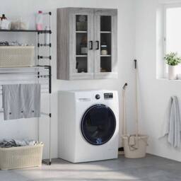 Berkfield Home Wall Mounted Cabinet Grey Sonoma 69.5x34x90 cm - thumbnail 2