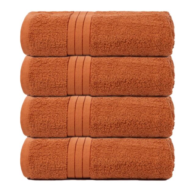 OHS 4 Pack of 100% Cotton Bathroom Bath Towel in Burnt Orange - image 1