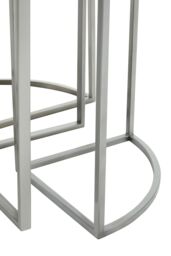 Orsina Versatile Design 5Pc Silver Finish Iron Tables, Industrial Design Bedroom Table, Everyday Use Lounge Table - thumbnail 5