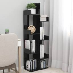 Berkfield Home Compact Book Cabinet Black 48x25.5x140 cm Engineered Wood - thumbnail 2