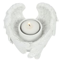 Something Different Glitter Angel Wing Candle Holder in White - thumbnail 1