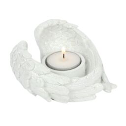 Something Different Glitter Angel Wing Candle Holder in White - thumbnail 2