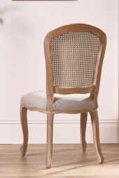 Dibor Set of 2 Rustic Vintage Loire Solid Wood Frame Home Furniture Rattan Back Dining Chairs in Grey - thumbnail 3