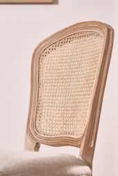 Dibor Set of 2 Rustic Vintage Loire Solid Wood Frame Home Furniture Rattan Back Dining Chairs in Grey - thumbnail 4