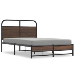 Berkfield Home Elegant Bed Frame without Mattress 120x200 cm Brown Oak Engineere - Size: Small Double - thumbnail 3