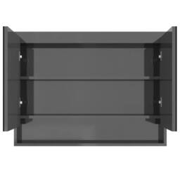 Berkfield Home Bathroom Mirror Cabinet 80x15x60 cm MDF Shining Grey - Size: 80 x 15 x 60 cm - thumbnail 3