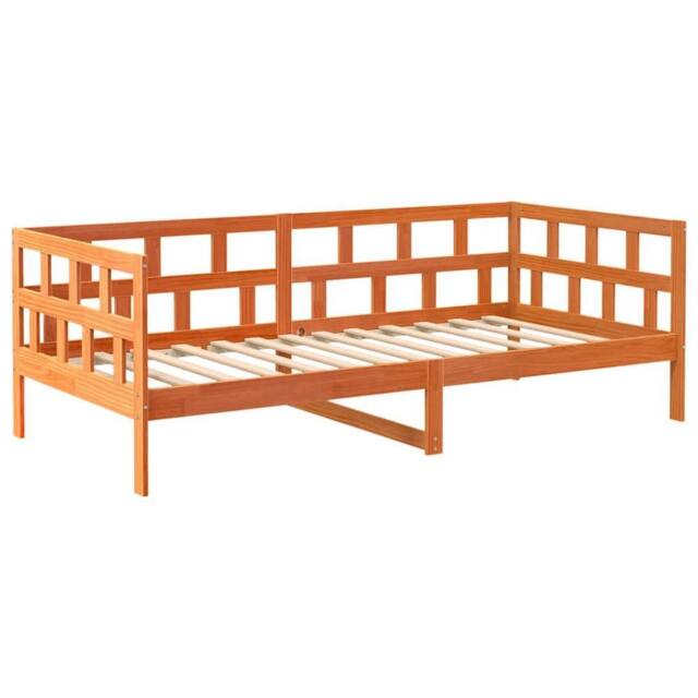 Berkfield Home Day Bed without Mattress Wax Brown 90x200 cm Solid Wood Pine - image 1
