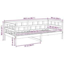 Berkfield Home Day Bed without Mattress Wax Brown 90x200 cm Solid Wood Pine - thumbnail 9