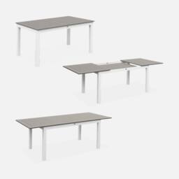 sweeek 6-seater Extendable Aluminium Garden Table With Chairs in White - thumbnail 4