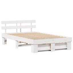 Berkfield Home Modern with Drawer with Headboard with Storage White 120 x 200 cm Wood - thumbnail 7