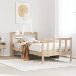 Berkfield Home Beautiful Bed Frame without Mattress 90x190 cm Single Solid Wood Pine in Natural - thumbnail 2