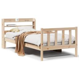 Berkfield Home Beautiful Bed Frame without Mattress 90x190 cm Single Solid Wood Pine in Natural - thumbnail 3