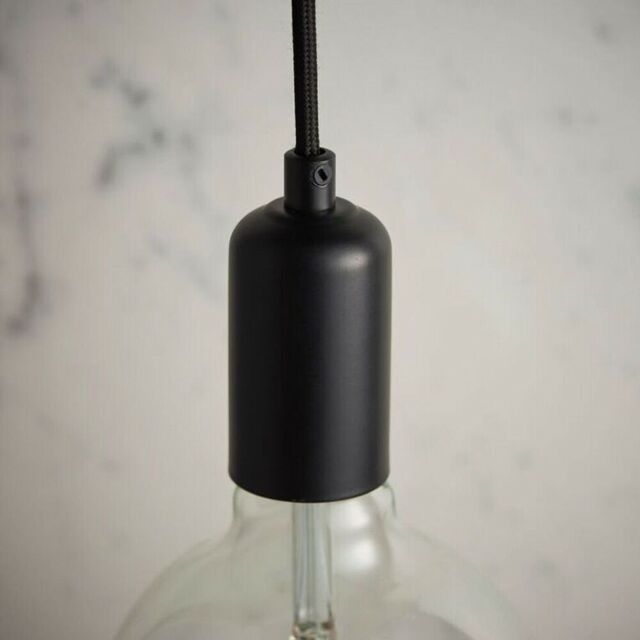 Loops Hanging Ceiling Pendant Light & Rose Kit Matt Black Industrial Adjustable Lamp - image 1