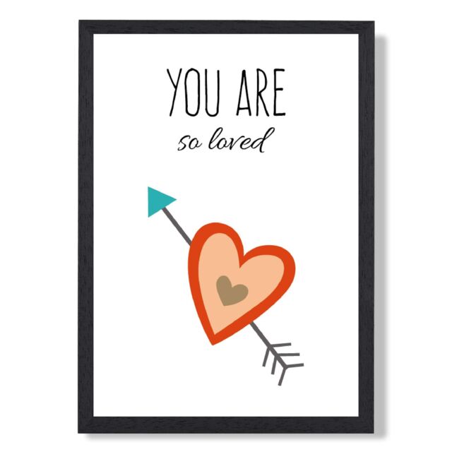 ARTZE You are So Loved Orange Tribal Quote Framed Print SIZE: A3 with Black Frame - Size: A4 - image 1