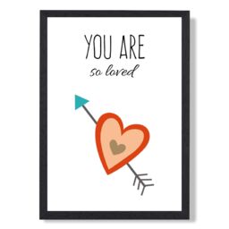ARTZE You are So Loved Orange Tribal Quote Framed Print SIZE: A3 with Black Frame - Size: A4 - thumbnail 1