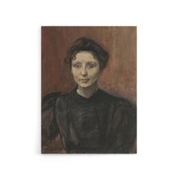 "Artery8 Magnus Enckell Portrait of Madeleine Jouvray Canvas Wall Art Print in Brown - Size: W12"" x H16""" - thumbnail 1