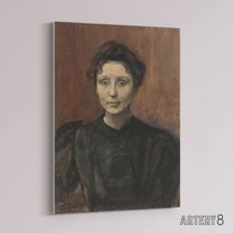 "Artery8 Magnus Enckell Portrait of Madeleine Jouvray Canvas Wall Art Print in Brown - Size: W12"" x H16""" - thumbnail 2