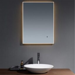 Clifton 60cm Deluxe Rectangular Infra-Red Slim Bathroom Wall Mirror in Natural - thumbnail 2