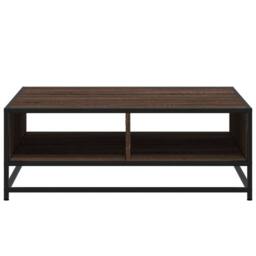 Berkfield Home Coffee Table Brown Oak 80x80x30 cm Engineered Wood & Metal - Size: 80 x 80 x 30 cm - thumbnail 5