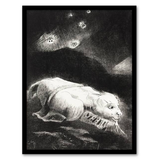 "Artery8 Life Awakening in Obscure Matter Redon Vintage Framed Wall Art Print in Black - Size: W12"" x H16""" - image 1