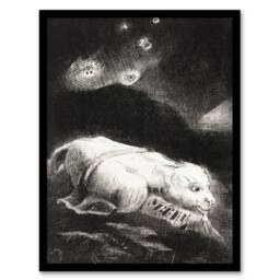 "Artery8 Life Awakening in Obscure Matter Redon Vintage Framed Wall Art Print in Black - Size: W12"" x H16""" - thumbnail 1