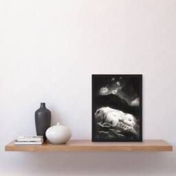 "Artery8 Life Awakening in Obscure Matter Redon Vintage Framed Wall Art Print in Black - Size: W12"" x H16""" - thumbnail 4