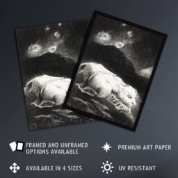 "Artery8 Life Awakening in Obscure Matter Redon Vintage Framed Wall Art Print in Black - Size: W12"" x H16""" - thumbnail 2