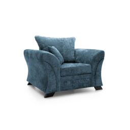 Abakus Direct Farrow Crushed Chenille Armchair in Blue - thumbnail 2