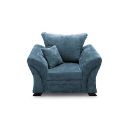 Abakus Direct Farrow Crushed Chenille Armchair in Blue - thumbnail 3
